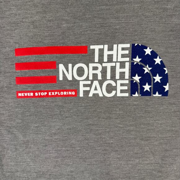 The North Face Never Stop Exploring Tshirt Men's Small Slim Fit American Flag - Picture 3 of 8